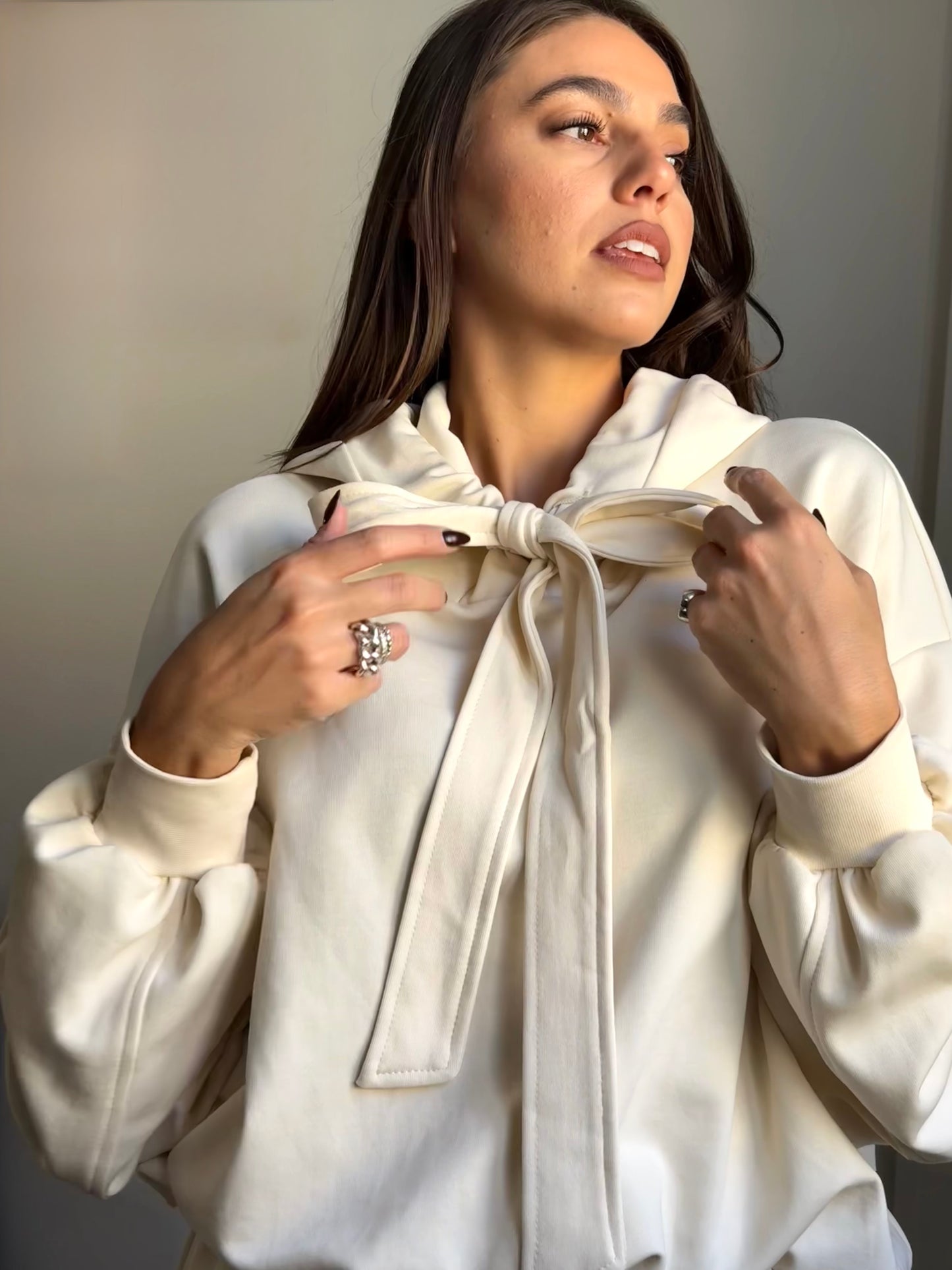 White Cocoon Hoodies - Bozzolo Bianco felpa