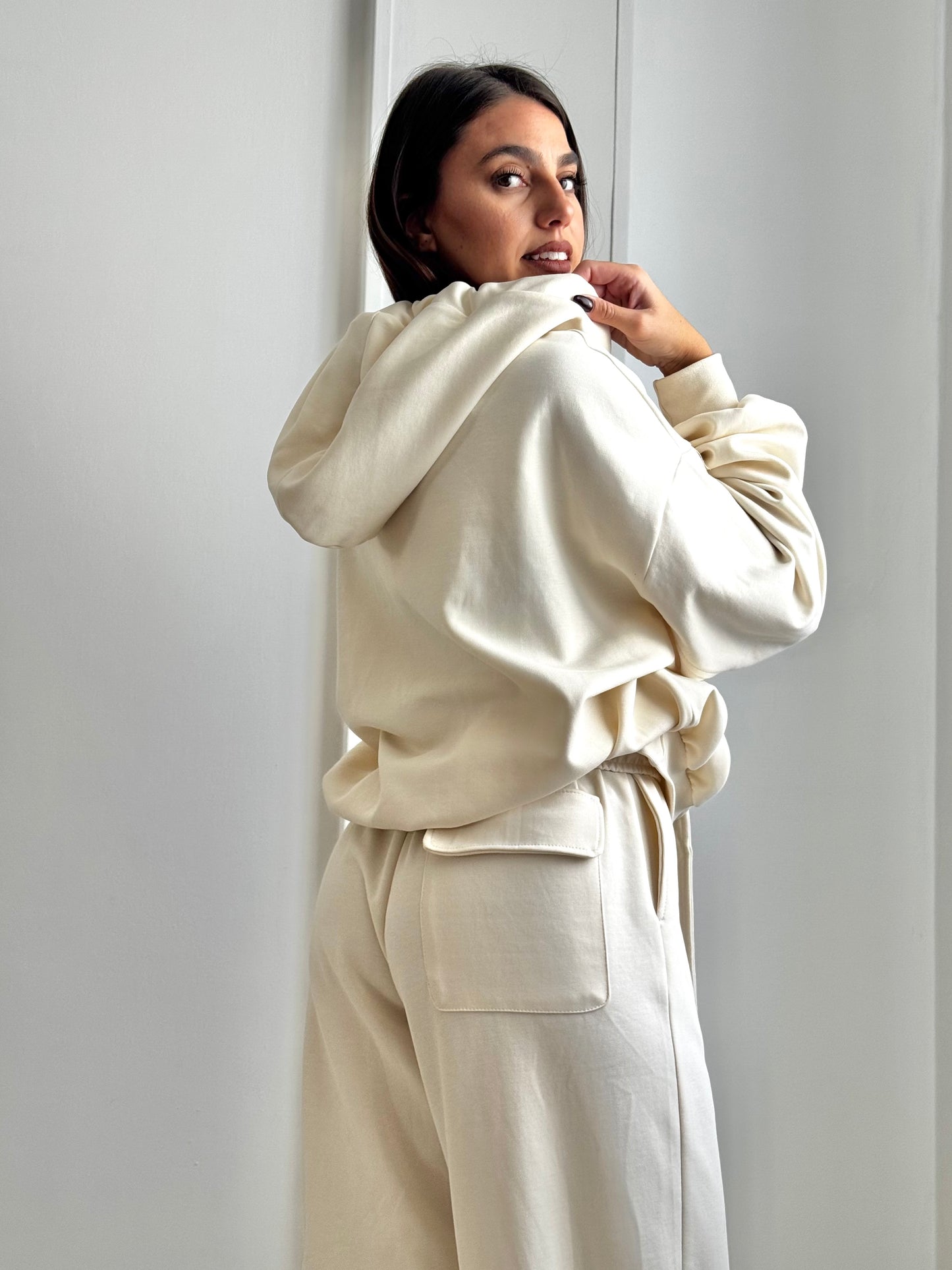 White Cocoon Hoodies - Bozzolo Bianco felpa